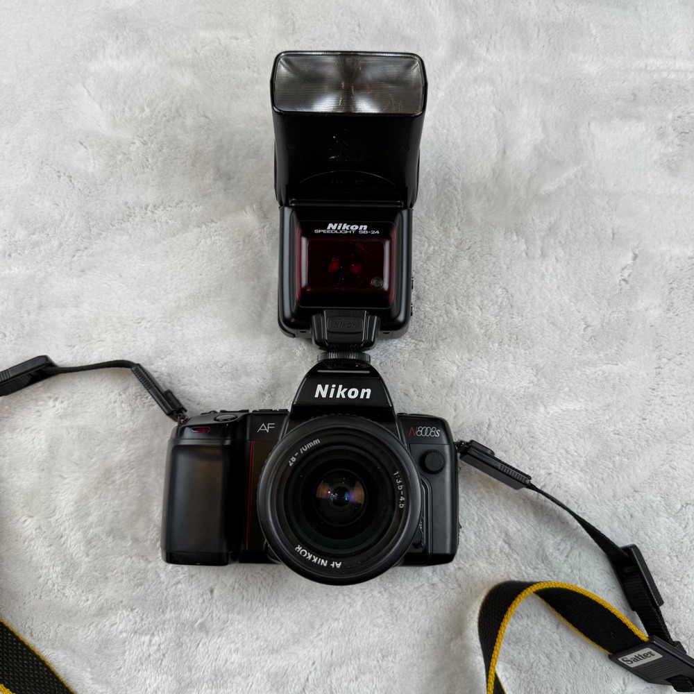 Nikon N8008s 35mm SLR Film Camera w/ AF Nikkor 28-70mm Lens & SB-24 Flash